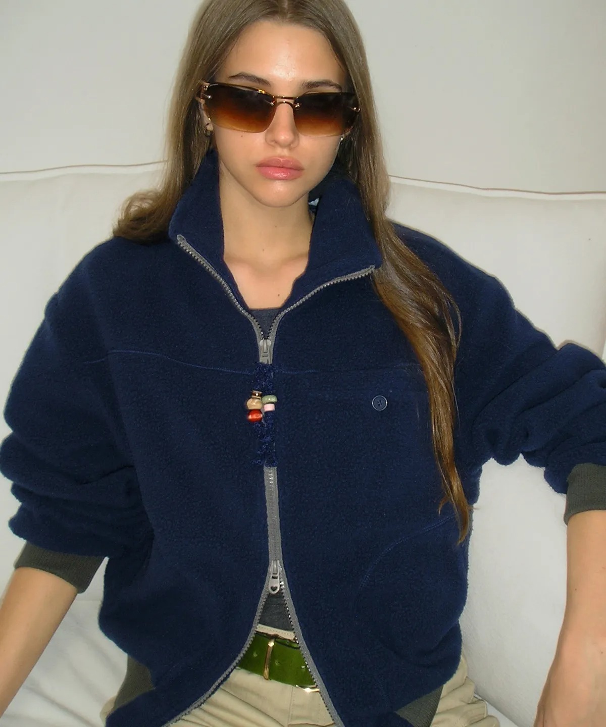 BITTER CELLS Teddy Shearling Fleece Zip Up