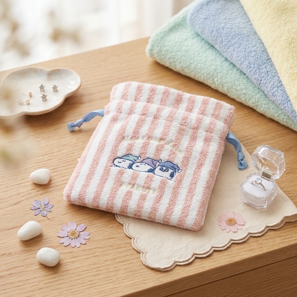 【最新發售】JP Snoopy x Relax Time 睡衣毛巾刺繡 粉 6300 TK260926