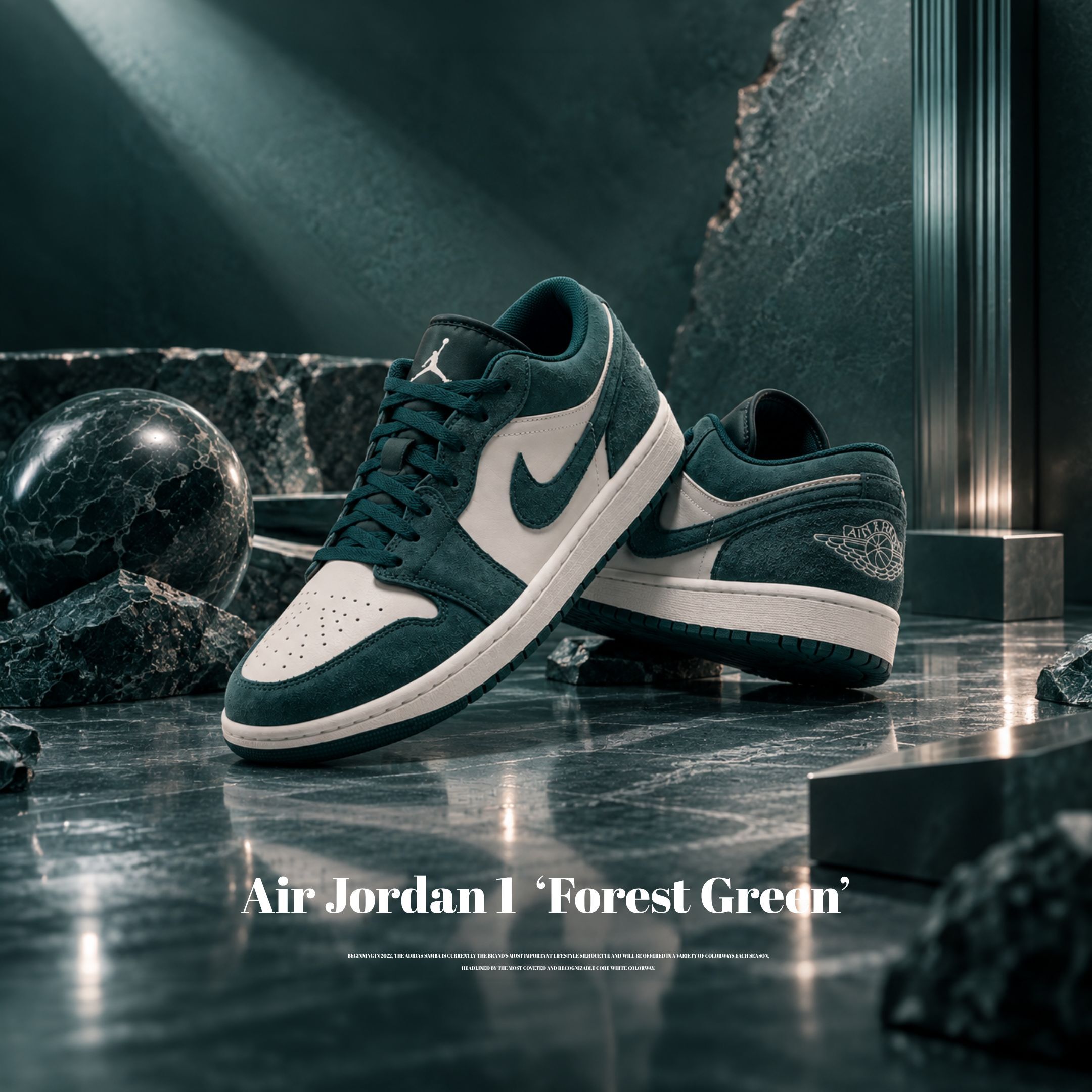 NICEDAY 代購 Air Jordan 1 白綠 綠白 麂皮 藍綠 深綠 復古 森林綠 553558-303