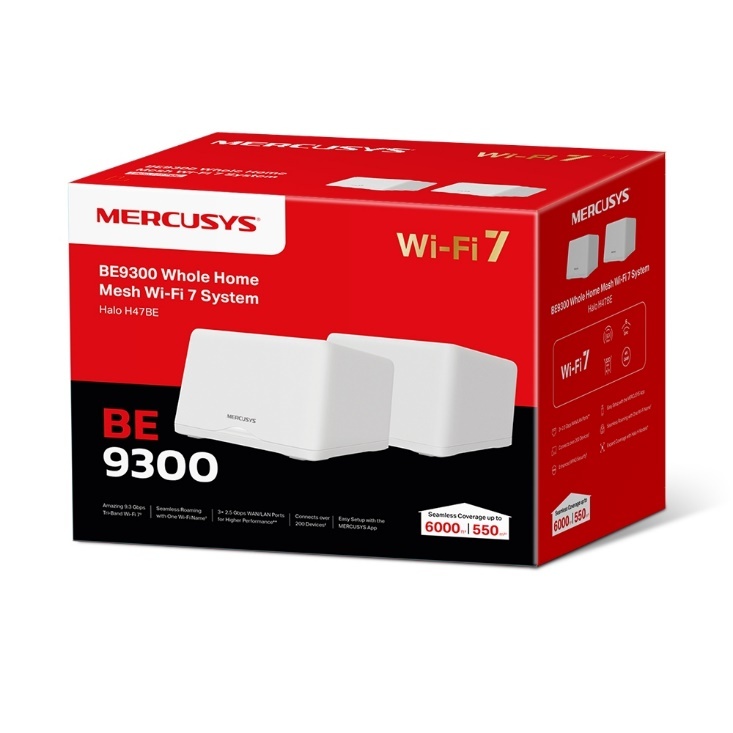 Mercusys Halo H47BE BE9300 三頻 Wi-Fi 7 全屋 Mesh 網狀路由器