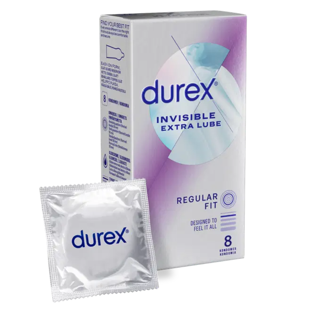 杜蕾斯 Invisible Extra Lube 加大 56mm 8 片裝 乳膠安全套