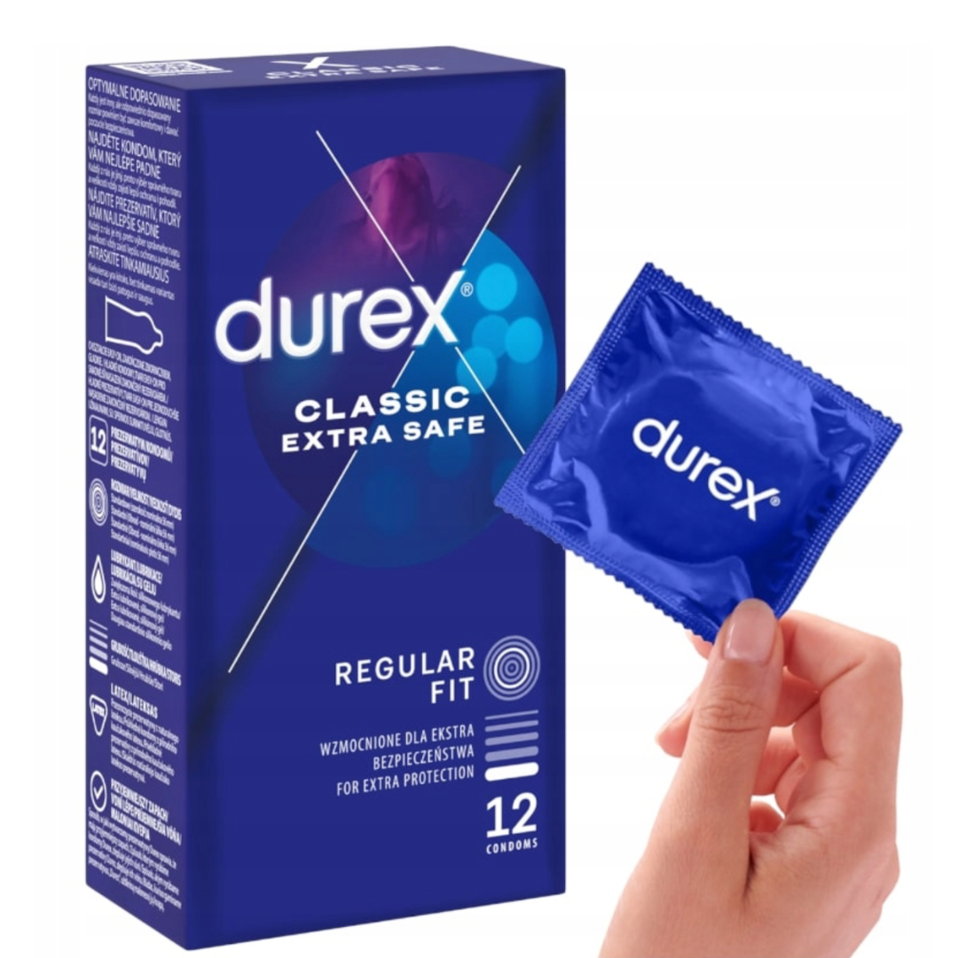 Durex 杜蕾斯 Classic Extra Safe 56mm (歐洲加大版) 雙保險乳膠安全套 12 片裝