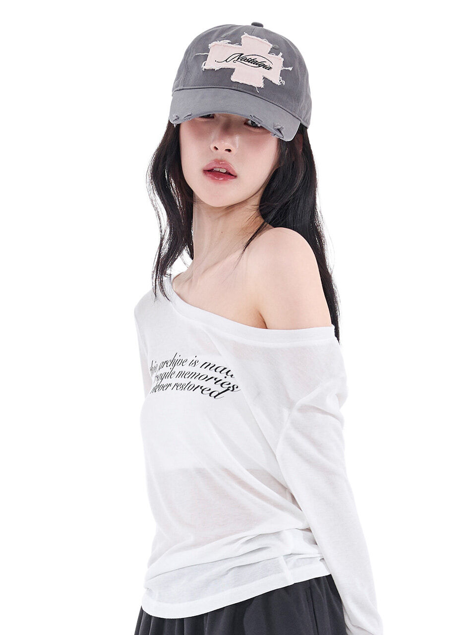 <完全長在我的審美💙> ALKA ALKI Sheer Long Sleeve 簡單標語字母透視長TEE 四色