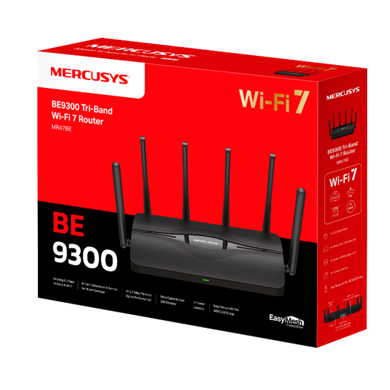 Mercusys MR47BE BE9300 三頻 Wi-Fi 7 無線 Gigabit 路由器