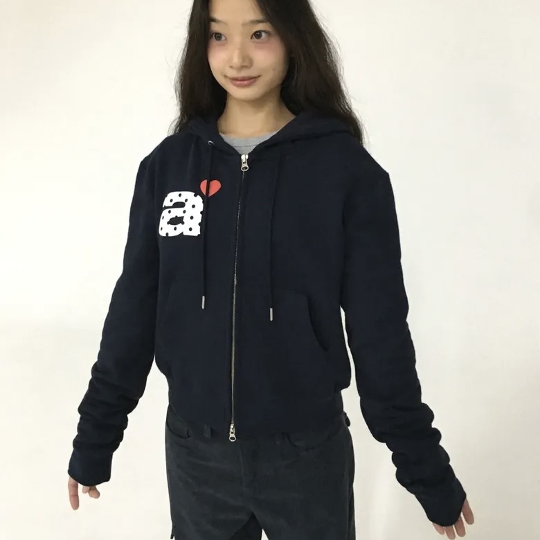 aeae DOT SMALL LETTER CROP HOOD ZIP UP 點點 小字母 短版外套 共六色
