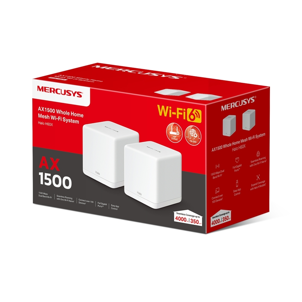 Mercusys Halo H60X AX1500 雙頻 Wi-Fi 6 全屋 Mesh 網狀路由器