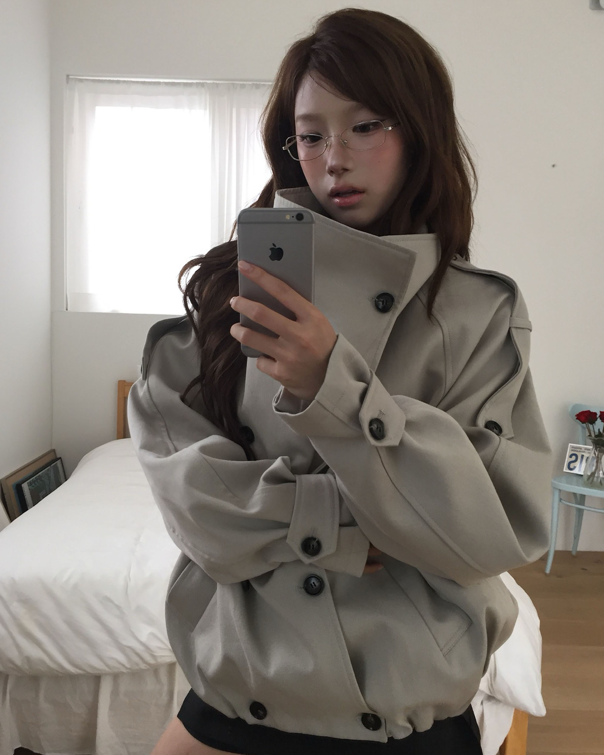 🇰🇷 MODIMOOD MOMU 高領 雙排扣 寬鬆風衣 外套 夾克 / 預購
