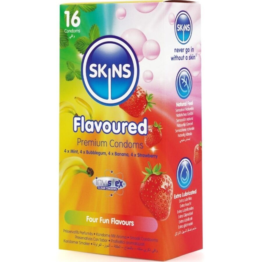 Skins Flavoured 雜錦香味 55mm 16片裝 乳膠安全套