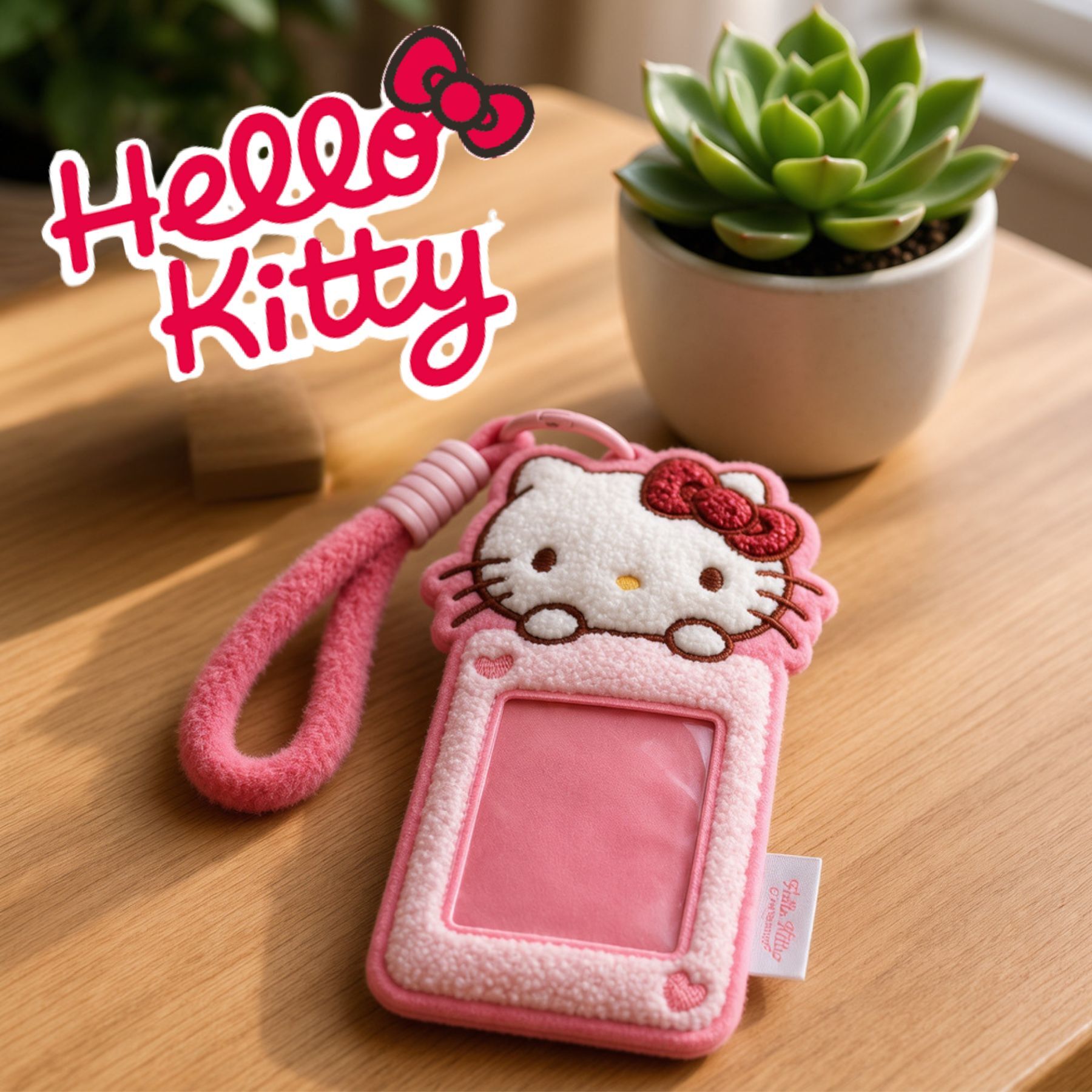 Hello Kitty Sanrio| 毛絨刺繡卡套