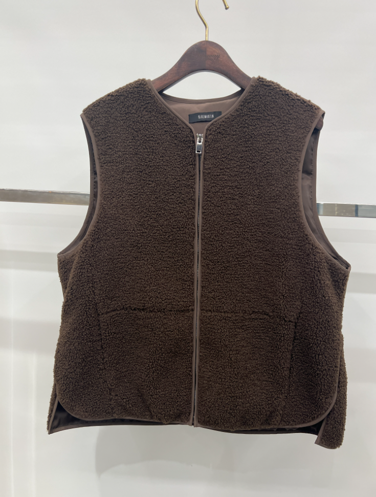 WG03 韓國羊羔毛鵝絨背心外套- 啡色 BROWN (FREE SIZE)(BM2221)