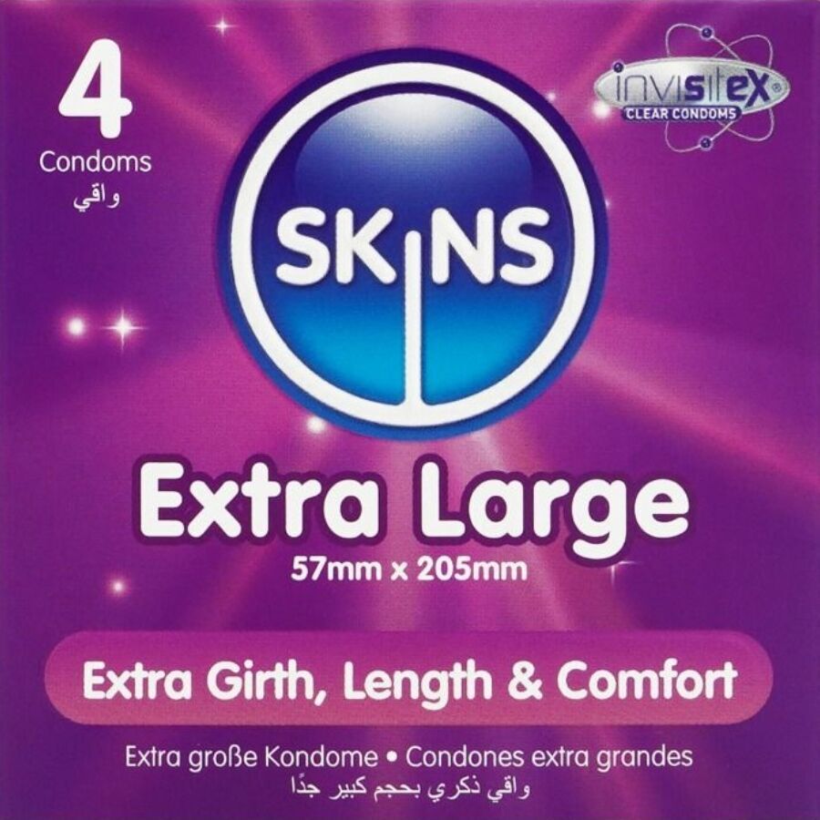 Skins Extra Large 加大碼 57mm 4片裝 乳膠安全套