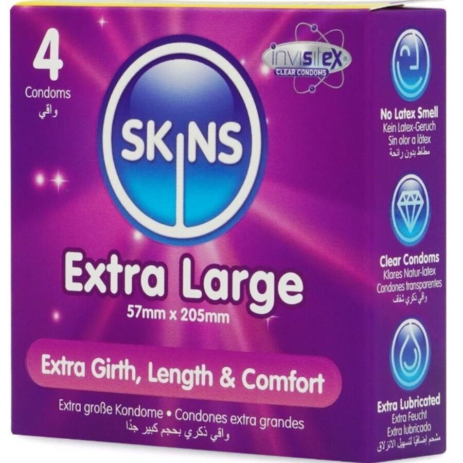 Skins Extra Large 加大碼 57mm 4片裝 乳膠安全套