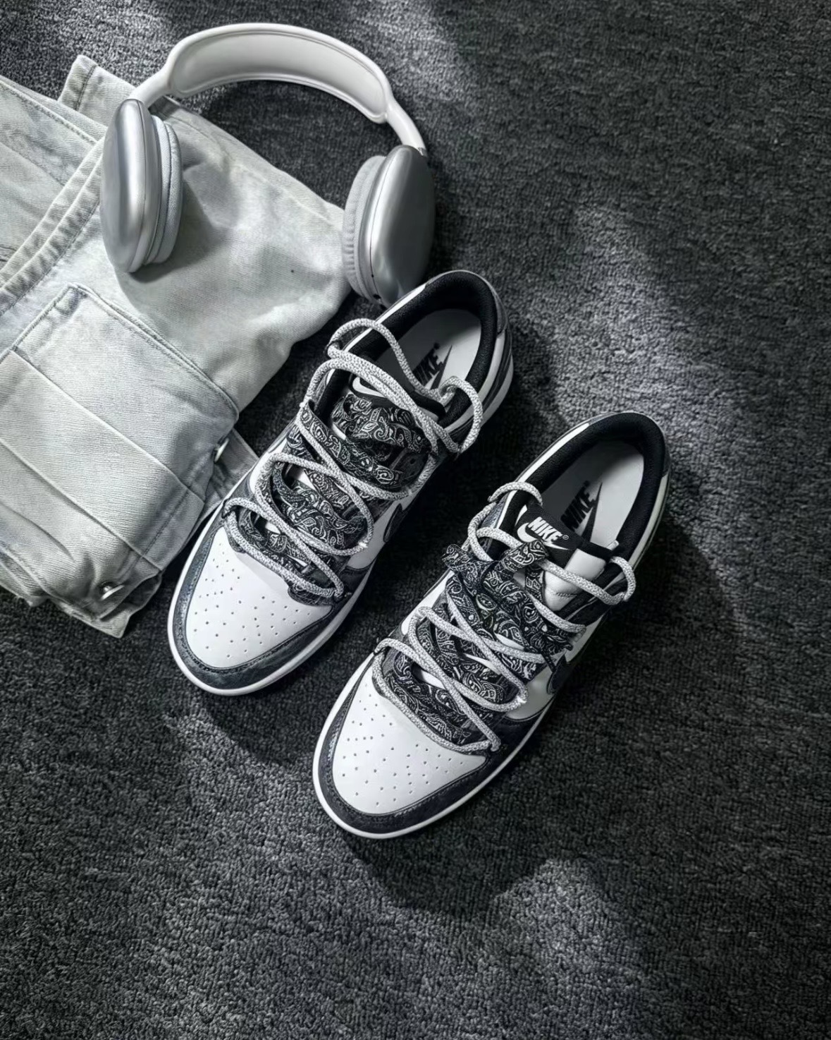 【訂製鞋款】NIKE DUNK LOW 清夜們心 單寧 牛仔 美式 復古 刷舊 雙鞋帶 銀灰 HF5441100（Team839-男女款清夜們心3.0）