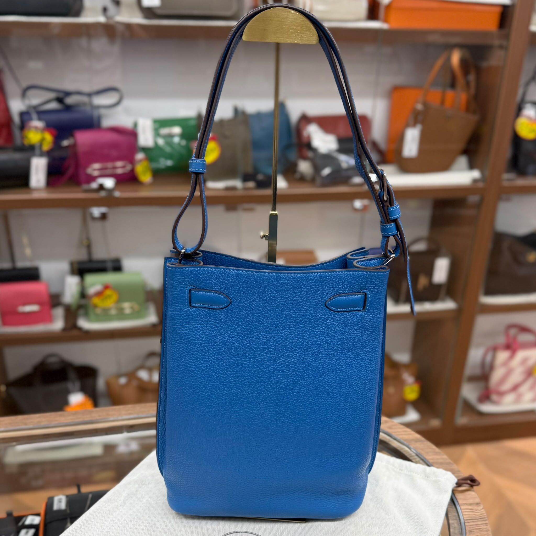 95%NEW USED HERMES SO KELLY 22 琉璃藍銀扣TOGO皮 BLUE ZELLIGE,STAMP 口O,#愛馬仕