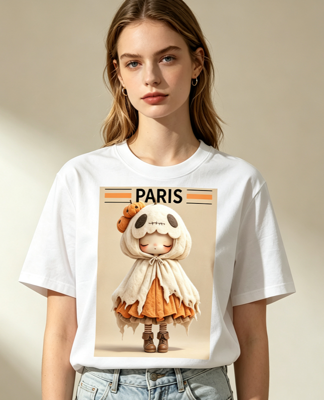 FA041 Lune de Moon Ghost Doll Paris Graphic Tee 獨家款 南瓜幽靈斗篷女孩印花