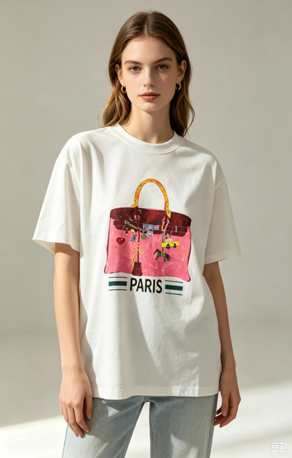 FA033 Lune de Moon Charm Handbag Graphic Tee 夢幻手袋款