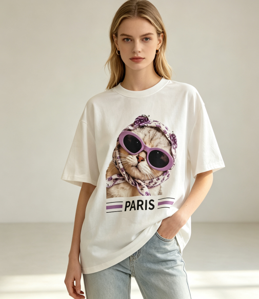FA032 Lune de Moon Bandana Kitty Graphic Tee 少女喵星人
