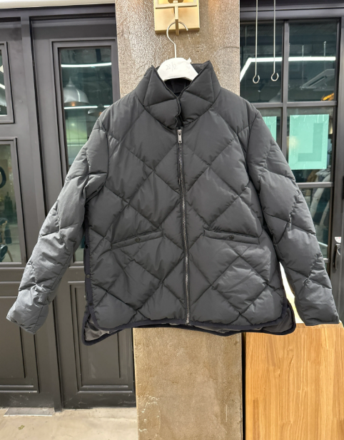 WG39 韓國菱形企領長袖羽絨- 黑色 BLACK -FREE SIZE (BM 2210)
