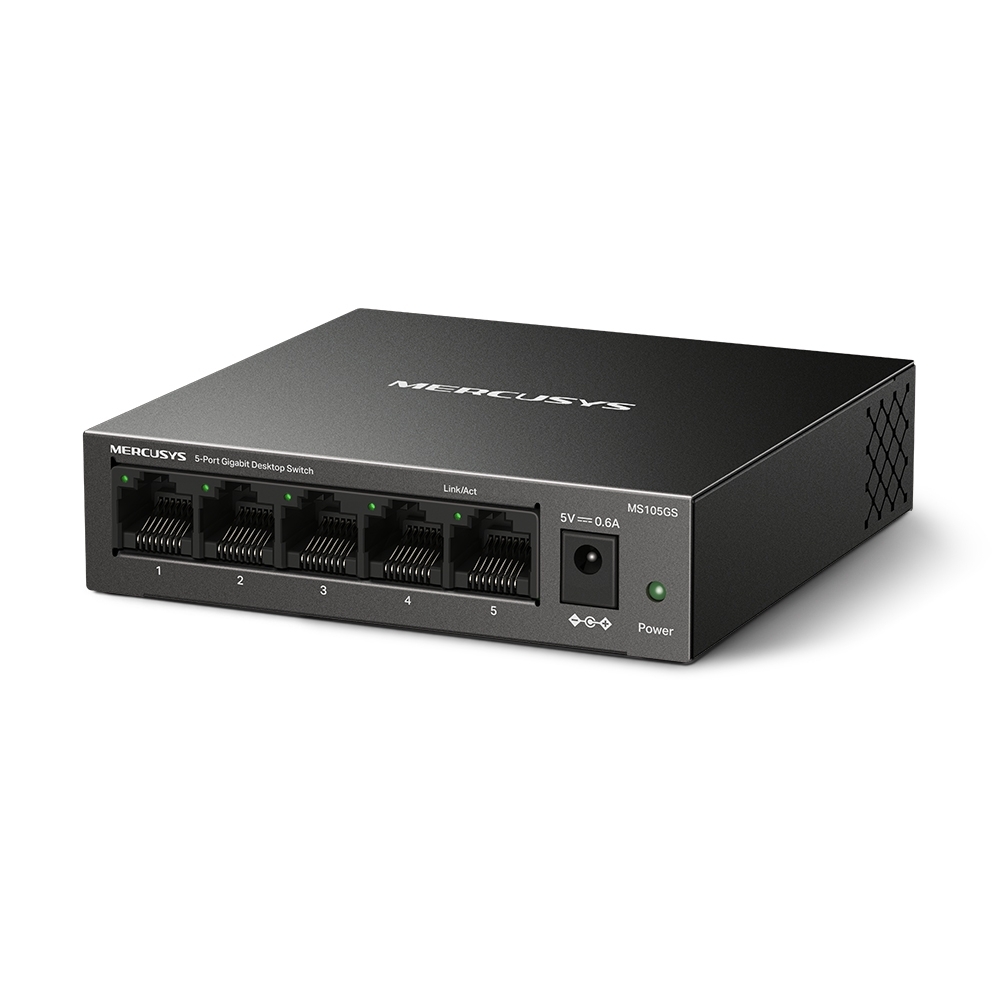 Mercusys MS105GS 5埠 Gigabit 金屬外殼桌面型交換器