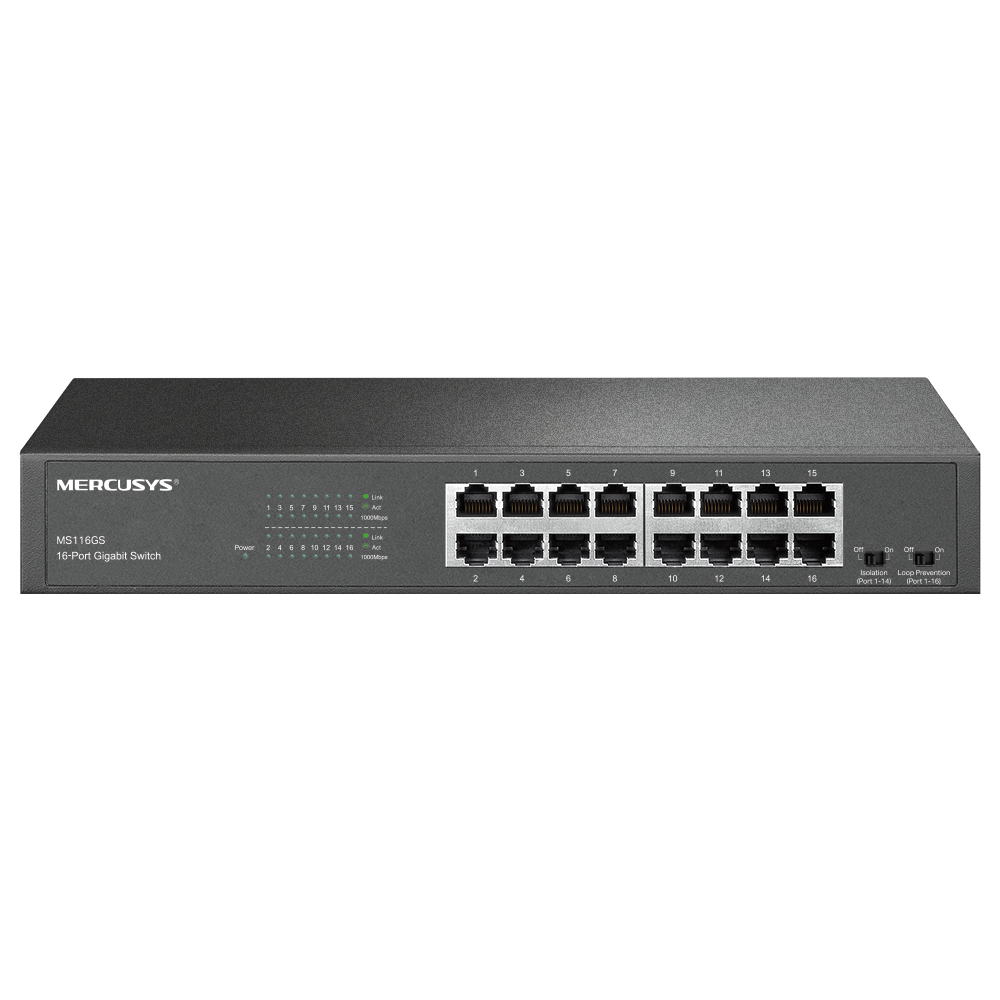 Mercusys MS116GS 16埠 Gigabit 桌面/機架式交換器