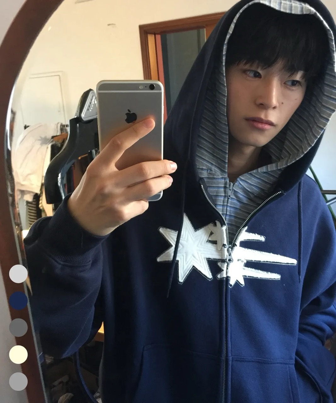 🇰🇷 NICEGHOSTCLUB 3STAR APPLIQUE HOODIE ZIP UP 星星貼布 雙拉鍊 連帽外套 NGC / 預購