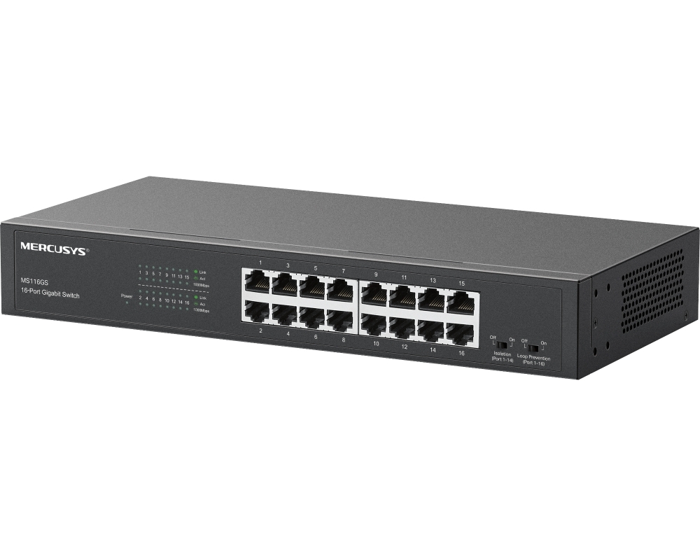 Mercusys MS116GS 16埠 Gigabit 桌面/機架式交換器