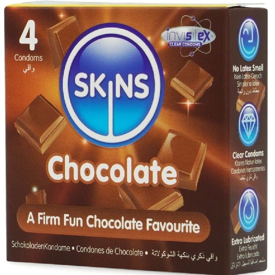 Skins Chocolate 朱古力味 55mm 4片裝 乳膠安全套