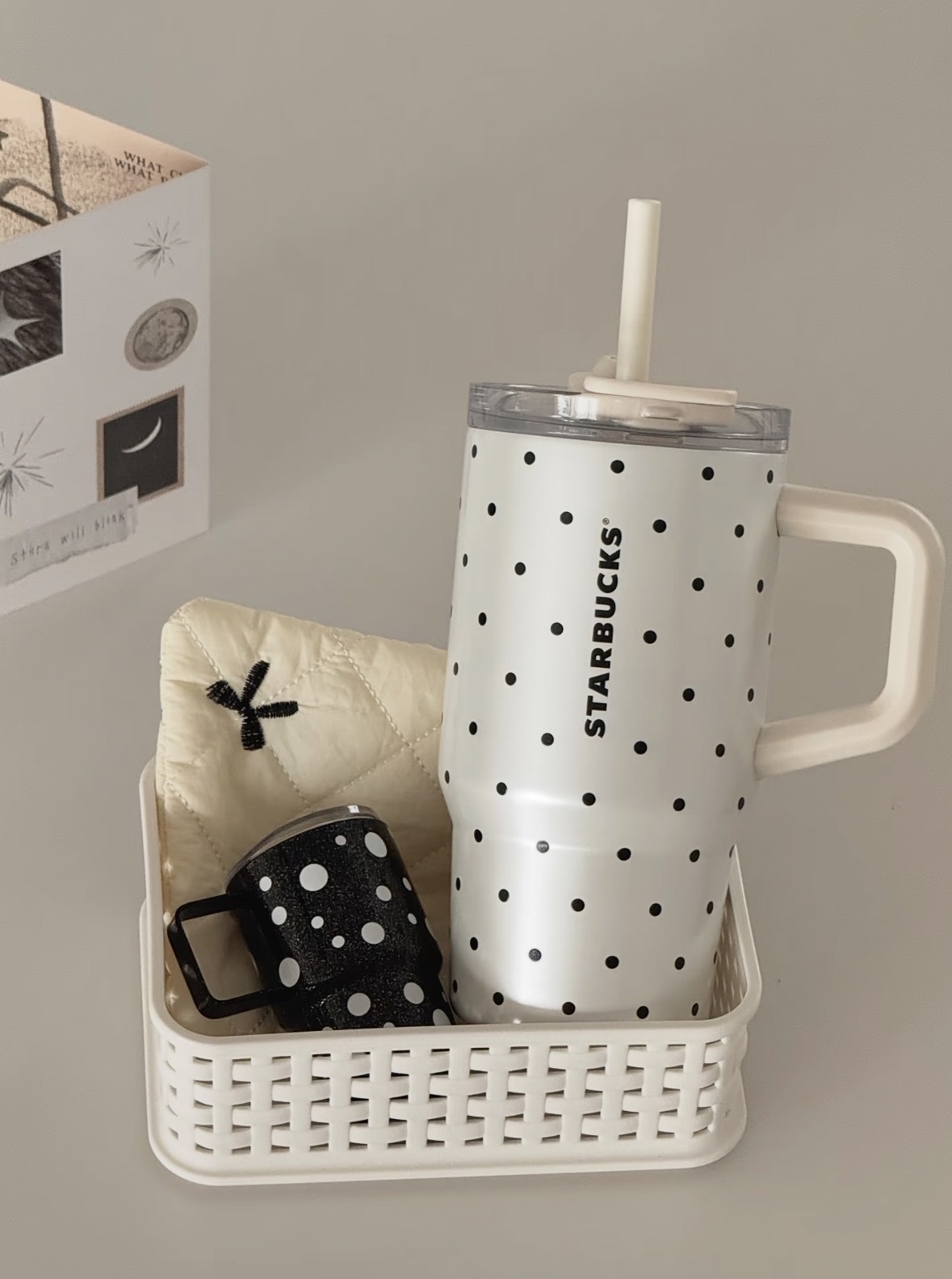 代購-〈買大送小！〉Starbucks星巴克 波點漫境系列 保溫杯 615ml 吸管杯帶掛件 子母杯