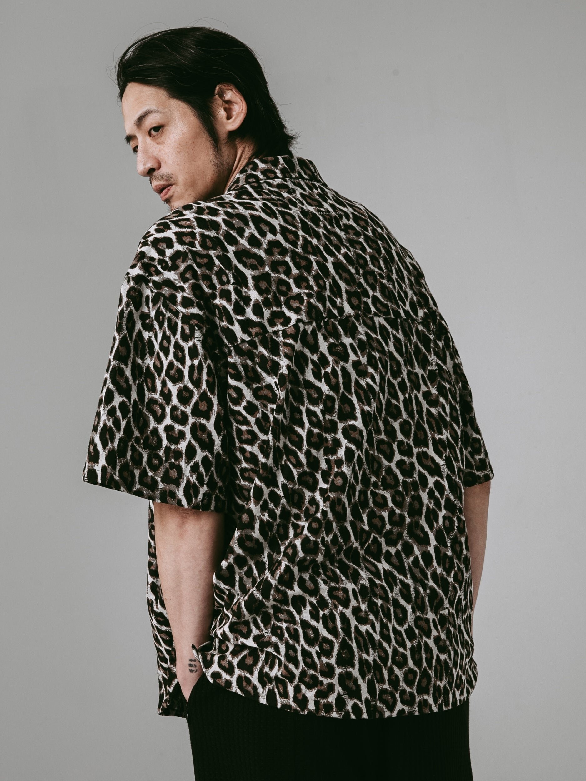 JIN Devoré 燒花豹紋短襯衫