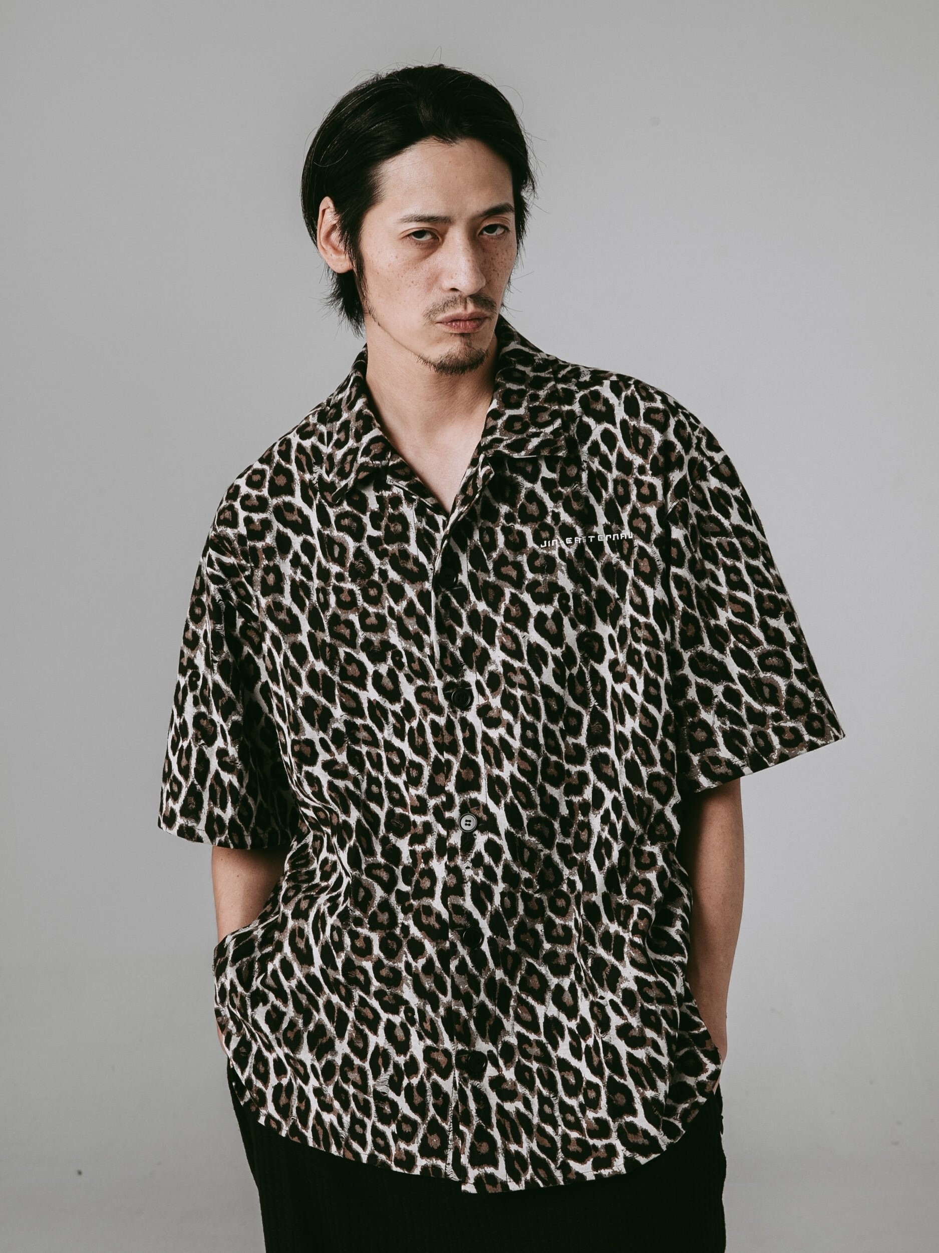 JIN Devoré 燒花豹紋短襯衫