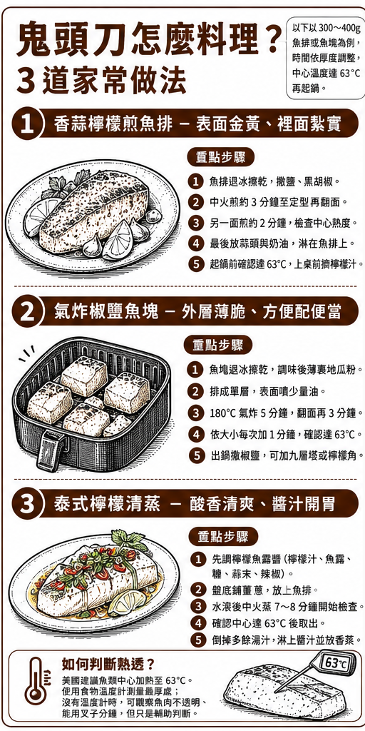 鬼頭刀怎麼料理？香煎、氣炸與清蒸做法