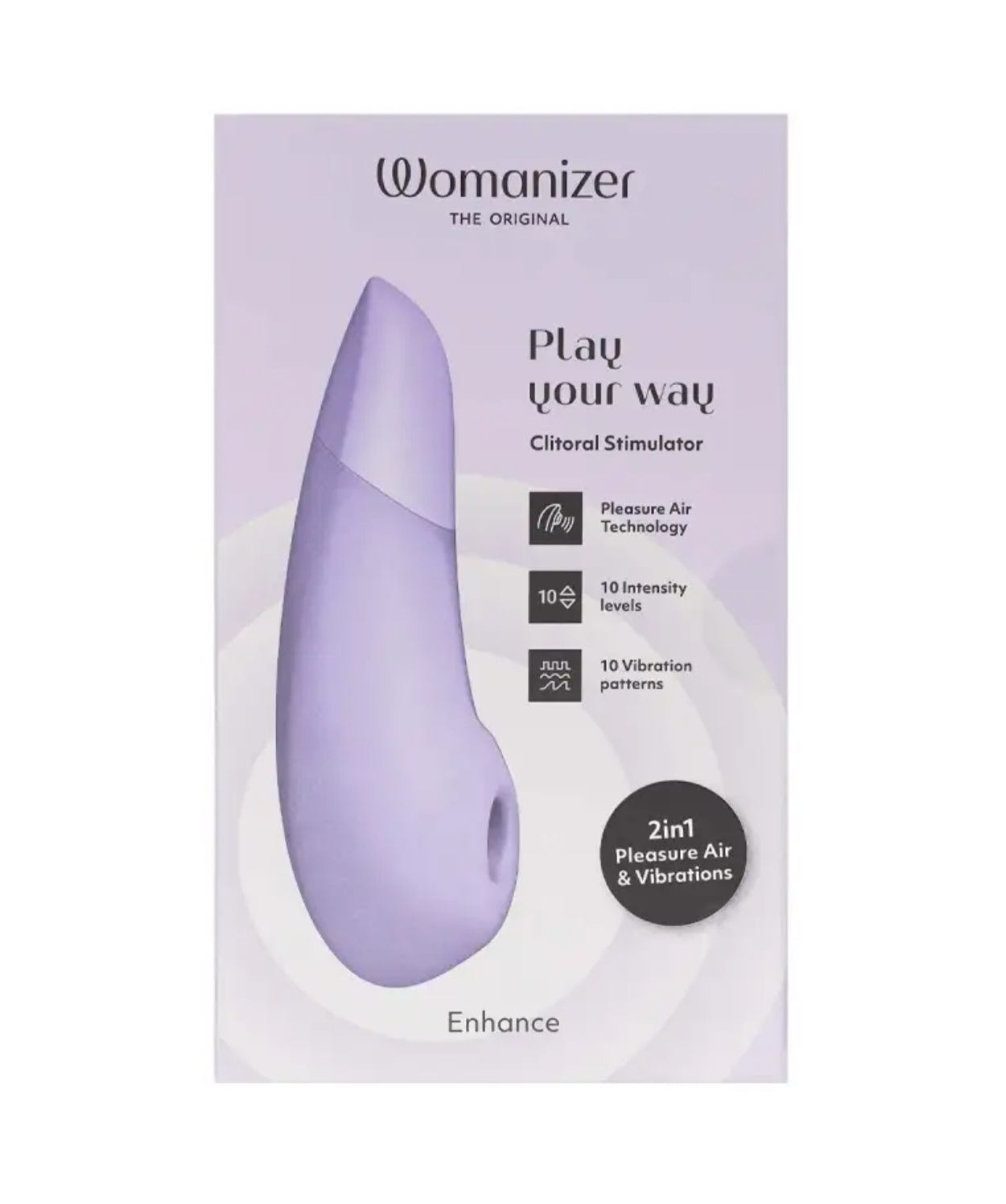 Womanizer Enhance 2-in-1 Clitoral Stimulator | Pleasure Air & We-Vibe Vibrations (Lilac)