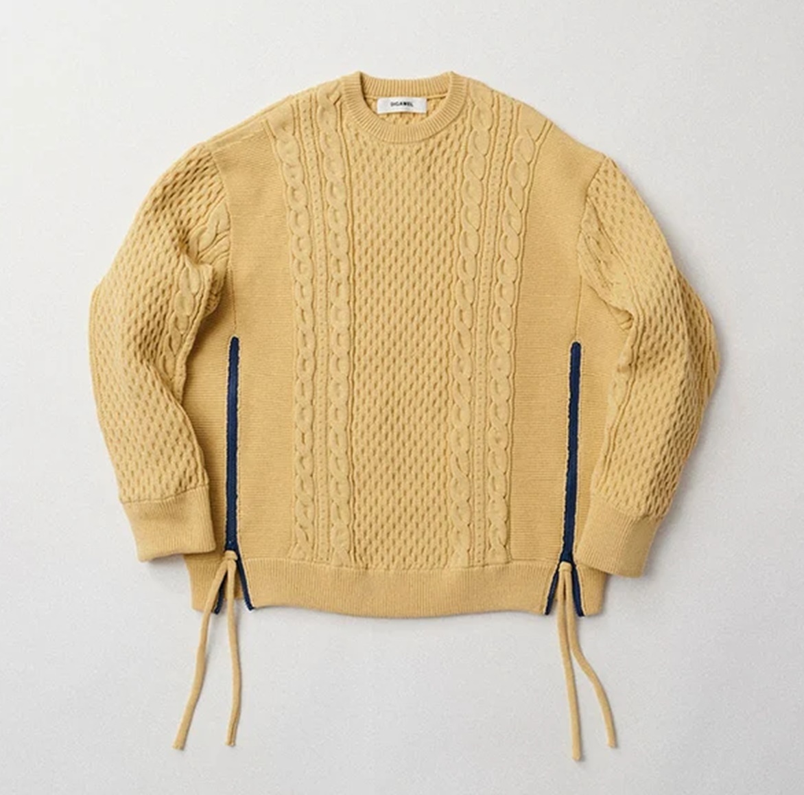 DIGAWEL 2026 A/W SIDE ZIP SWEATER - BEIGE PRE ORDER ITEM (預訂中)