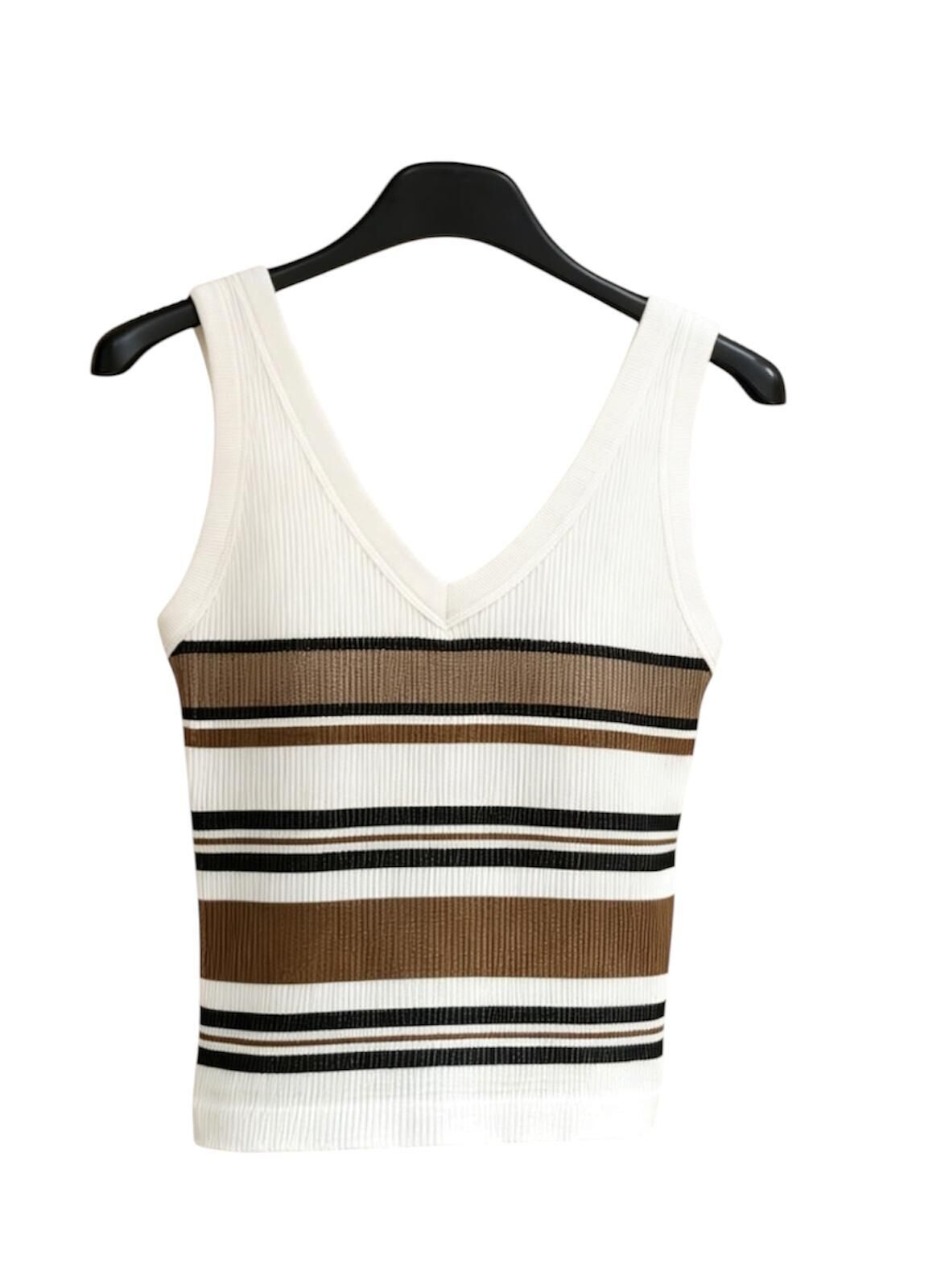 A50 #25151 V領橫間 Bra Top - 白色