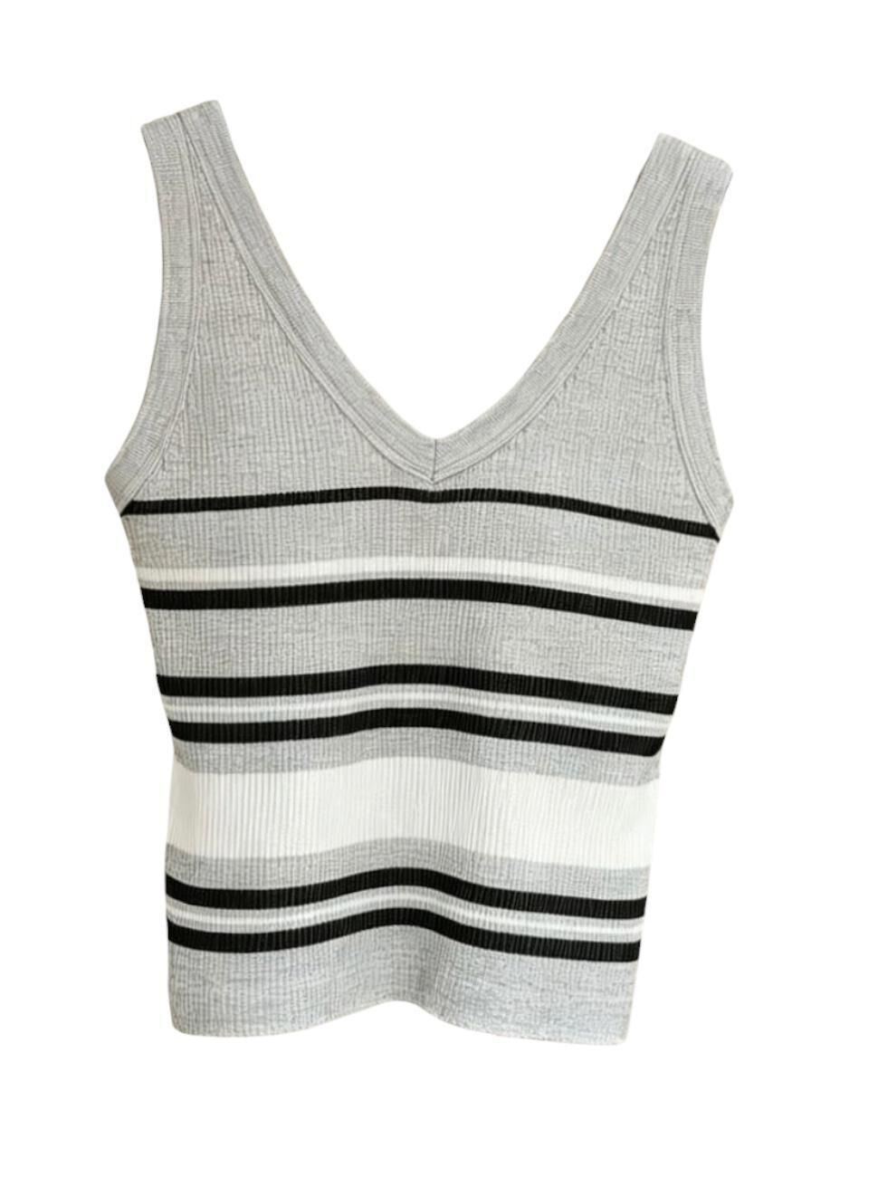A52 #25151 V領橫間 Bra Top - 灰色