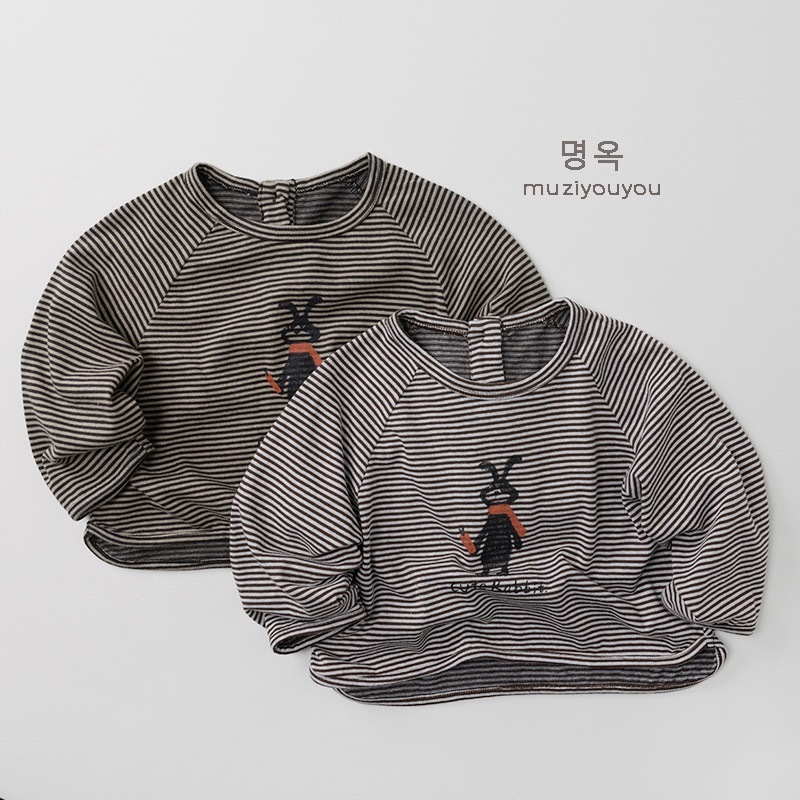 兩色兔兔條紋上衣