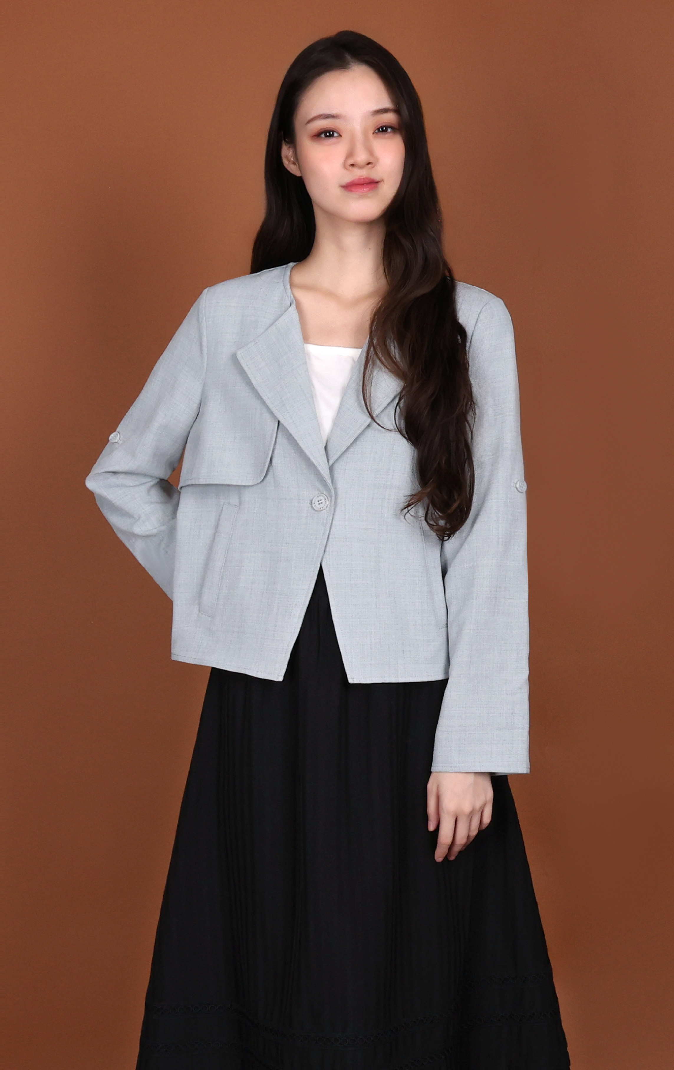Premium Asymmetric Cropped Jacket JK0018