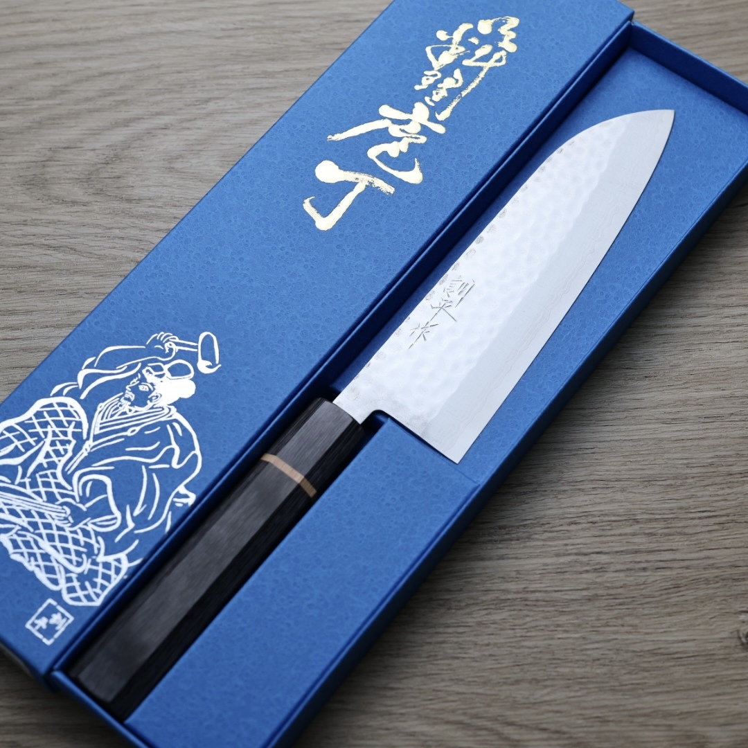 增谷訓生 三德刀 170mm VG10鋼 刻流 Temoto白鷺