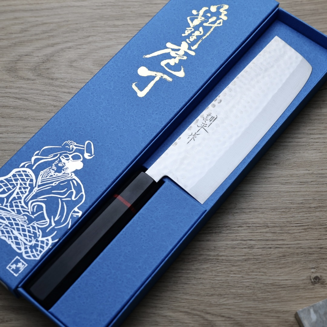 增谷訓生 高菜切 165mm VG10鋼 刻流 Temoto赤鐵