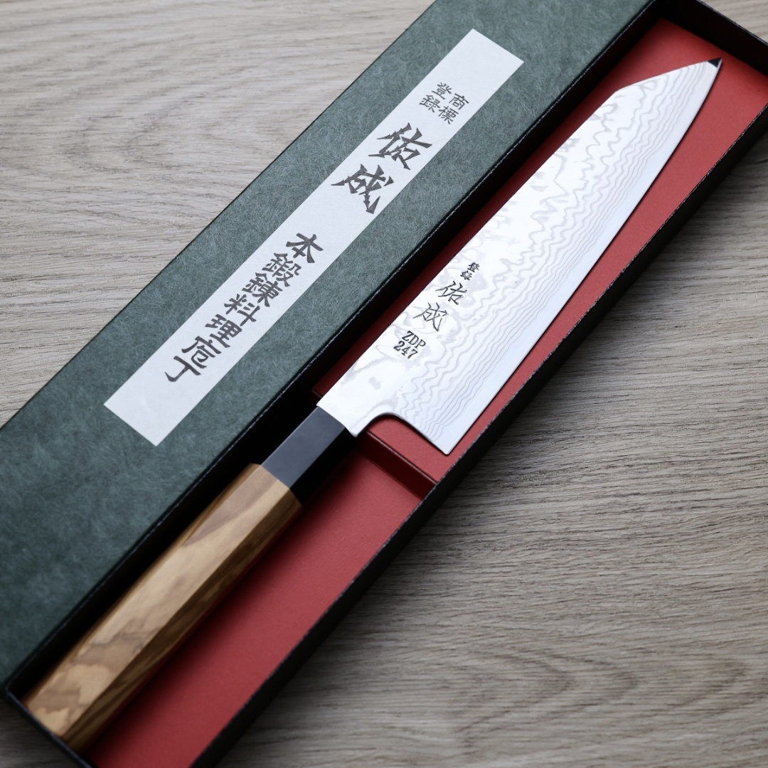 佑成 切付牛刀 210mm ZDP247粉末HSS鋼 大馬士革