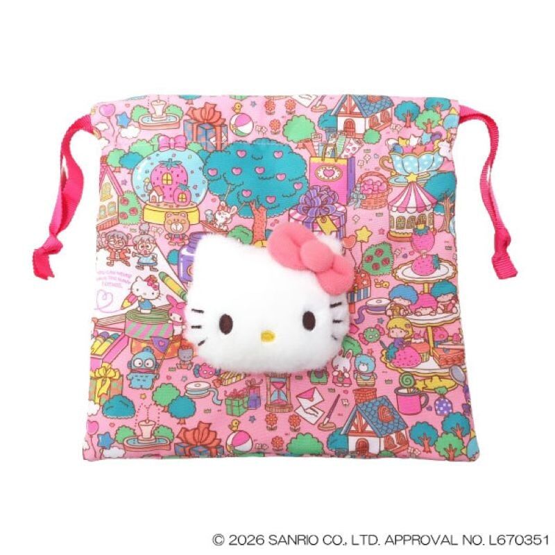 日本 Sanrio Hello Kitty 經典包裝造型系列 束繩袋