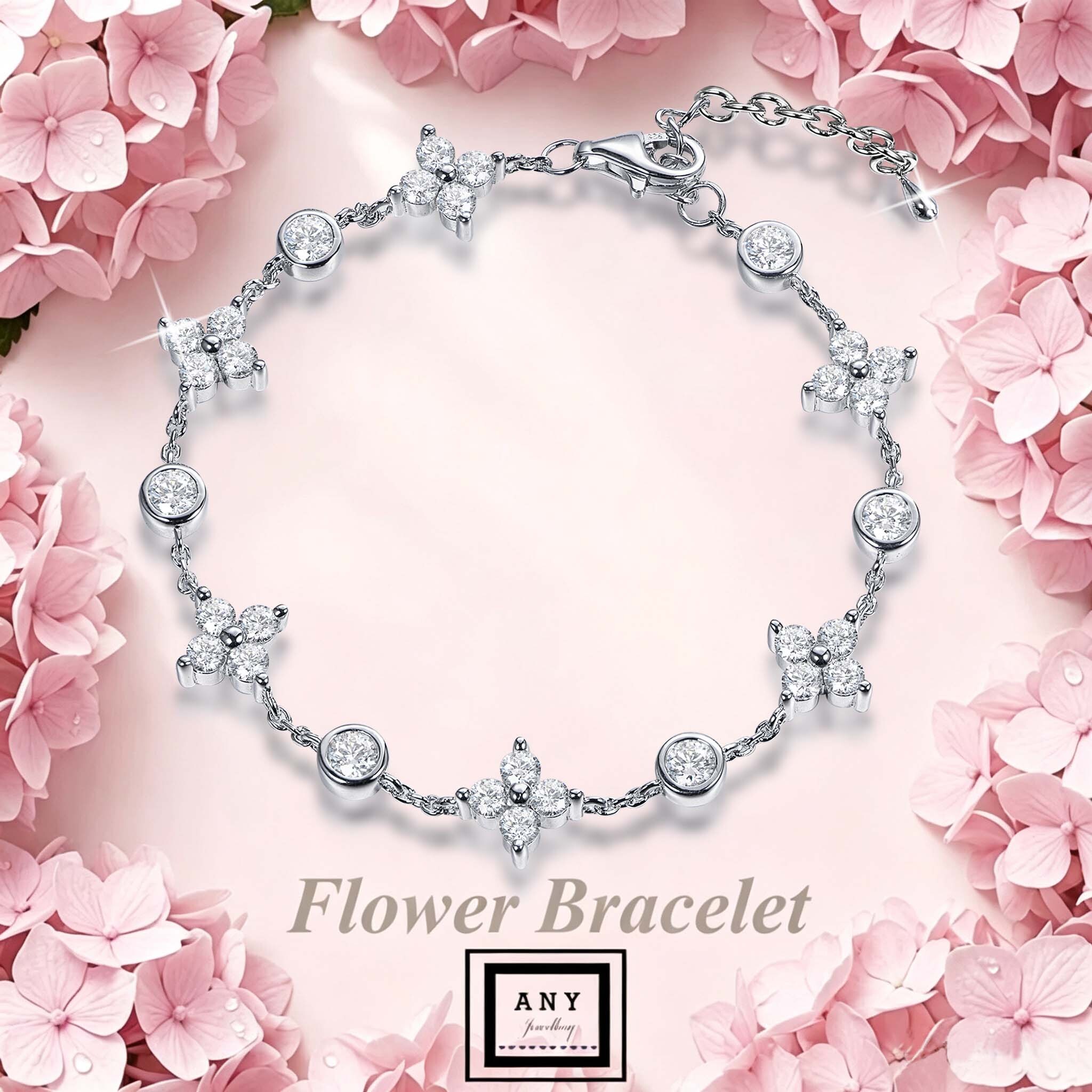Flower莫桑石手鏈 #ANY953