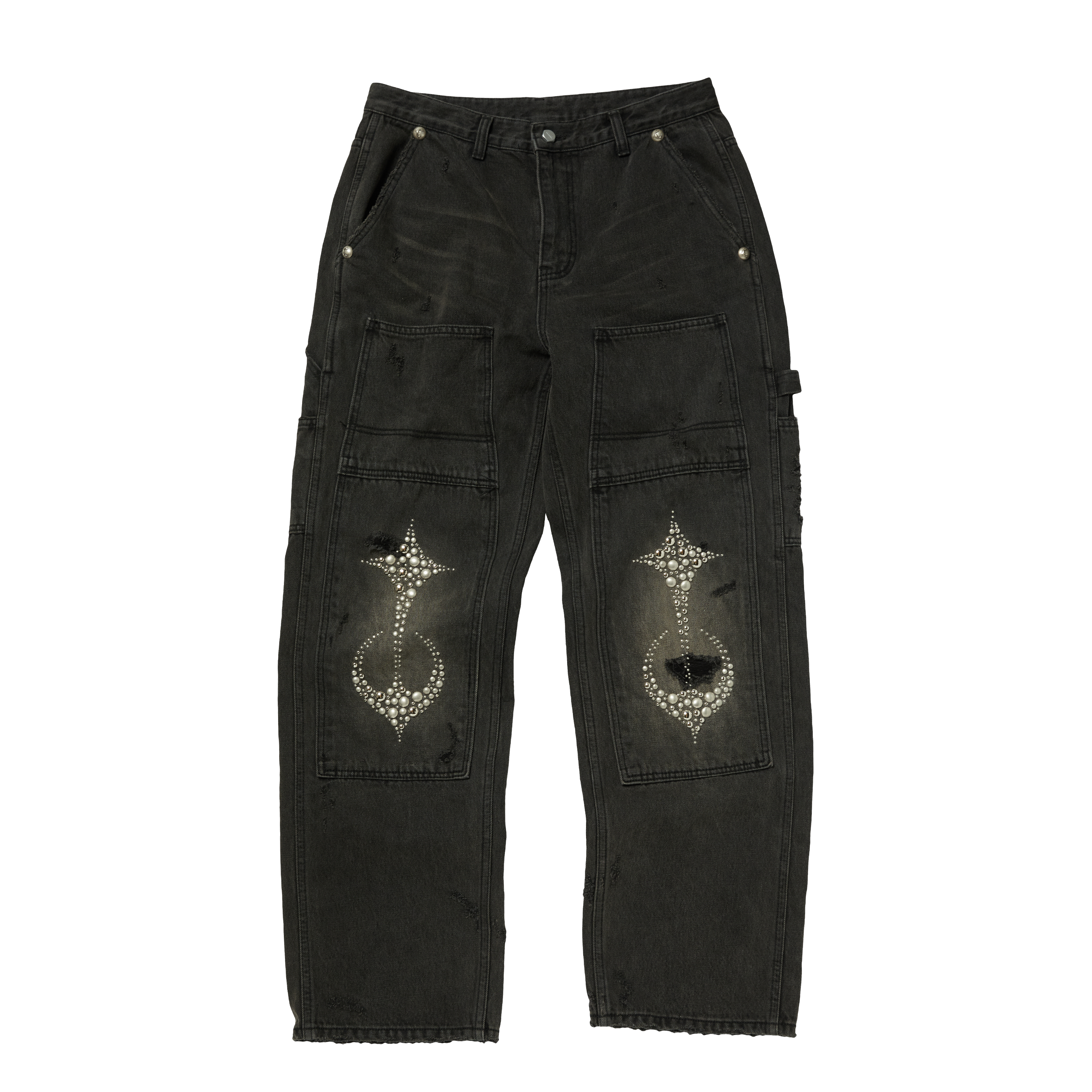 【Focus Store】現貨 Thug Club FW26 Studed Knee Carpenter Pants "Black" 黑色 牛仔褲