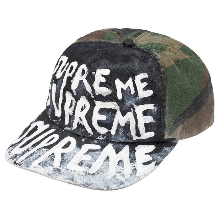2026AW SUPREME PAINTED 5-PANEL 油漆感 潑漆 拼接 Y2K 老帽 帽子 現貨