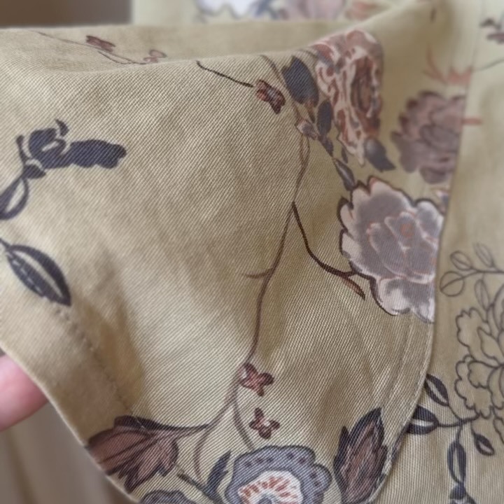 [原石] 古著 帆布花草長裙