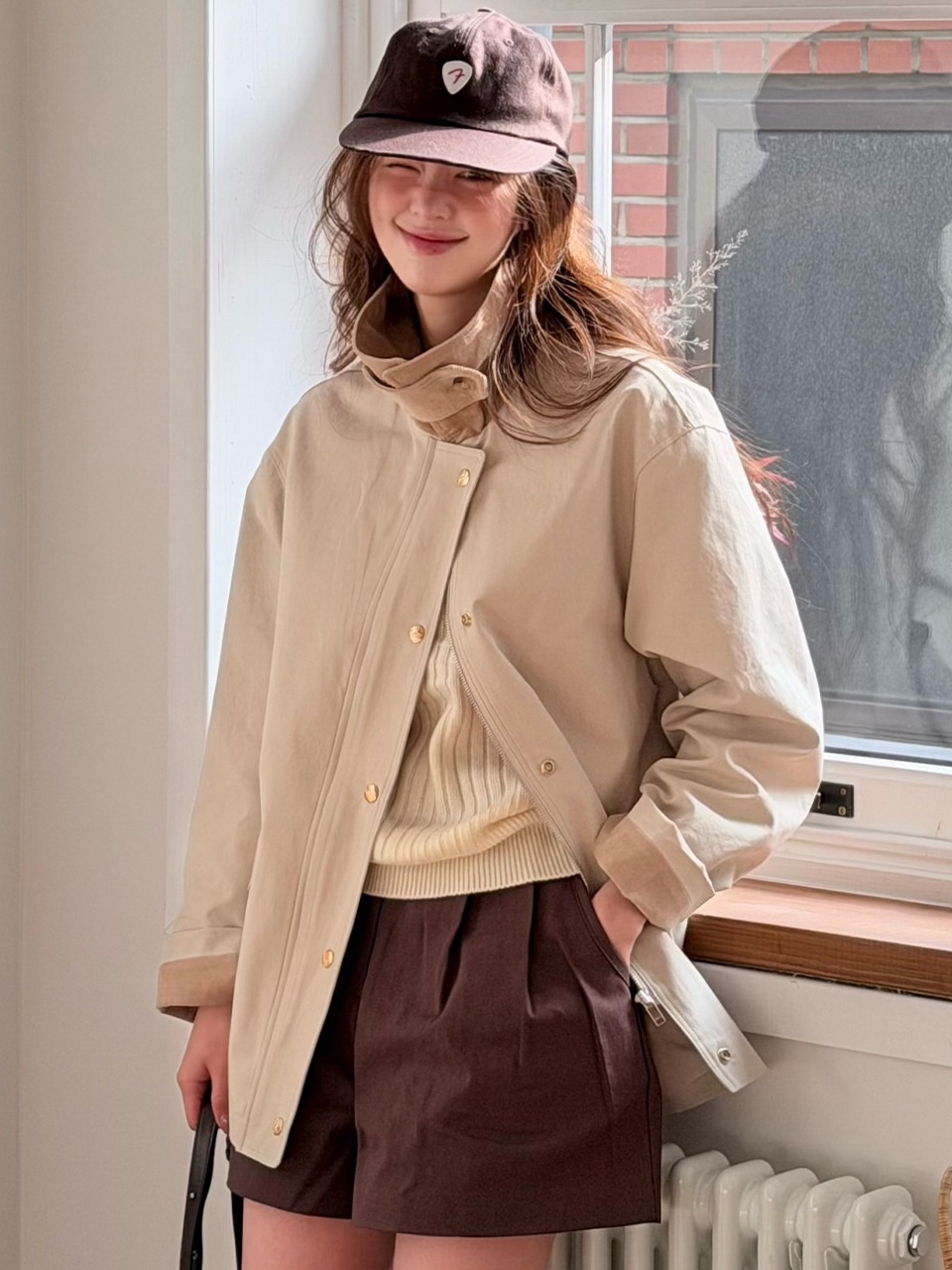 TILLIDIE Coloring Collar Point Utility Jacket