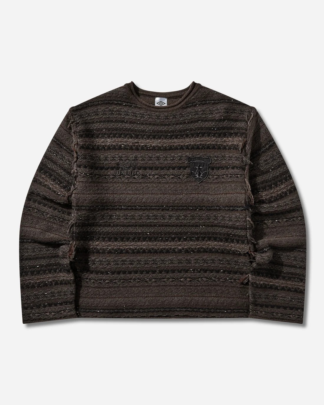 Umbro｜Fair Isle Crest Crewneck Sweater"Black / Brown"