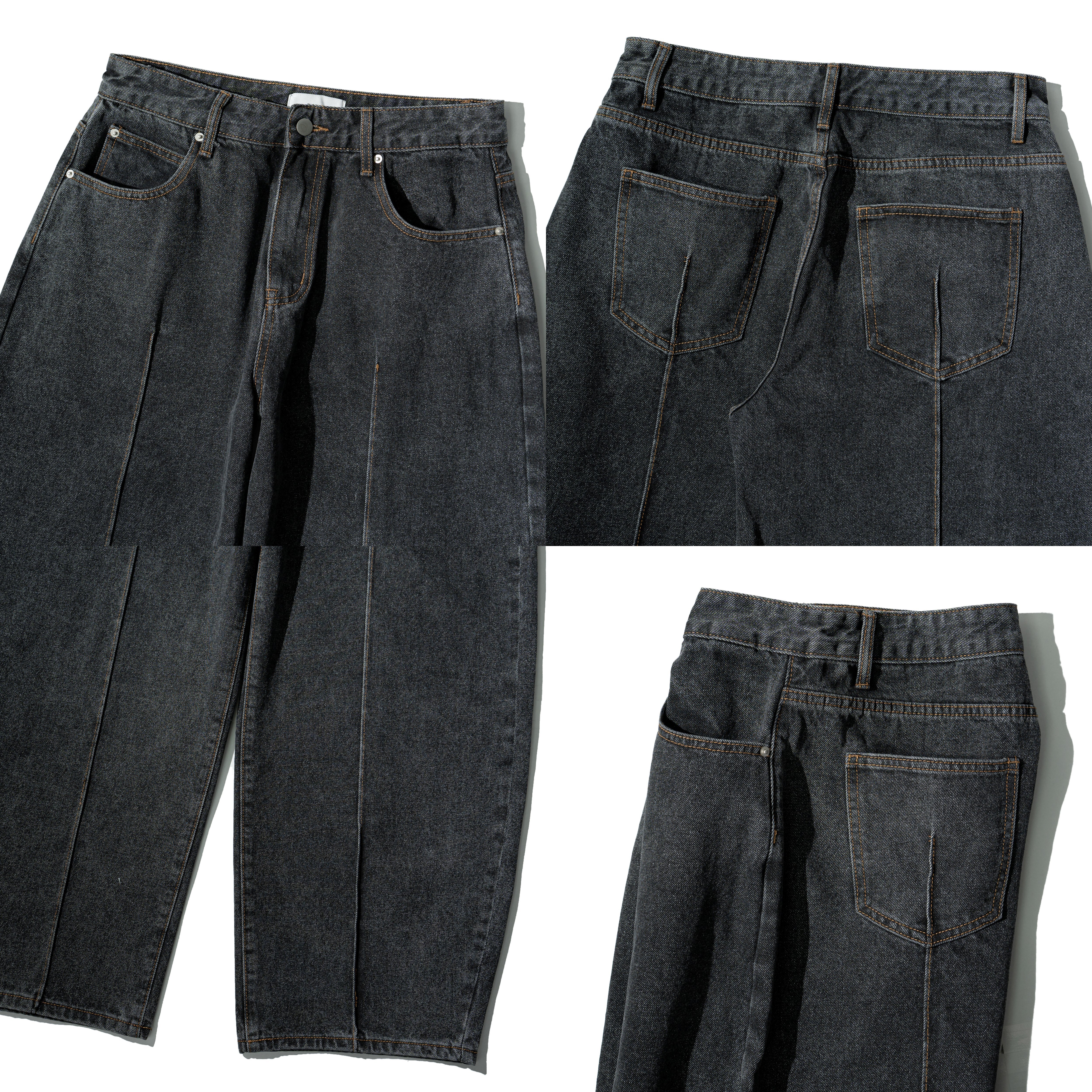Curved Seam Denim Jeans 車線 彎刀牛仔長褲 [B-2692]