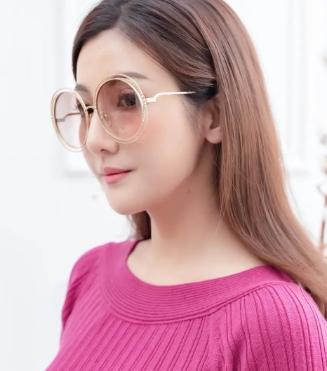 Display !!全新 CHLOE 圓框 太陽眼鏡 CE114SC 金色邊奶茶鏡面 #BRAND NEW #香榭站正品