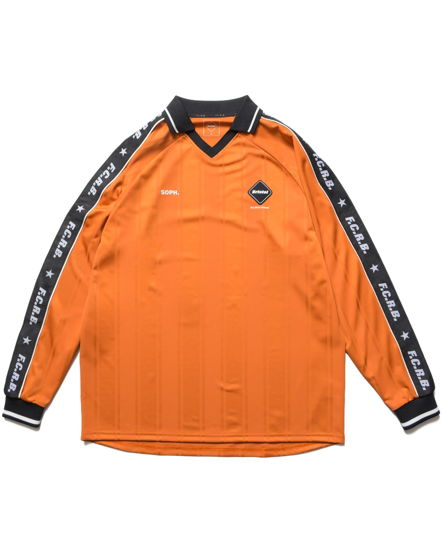 FCRB Bristol 26AW Shadow Weave Stripe LS Top - Orange | 262009MR